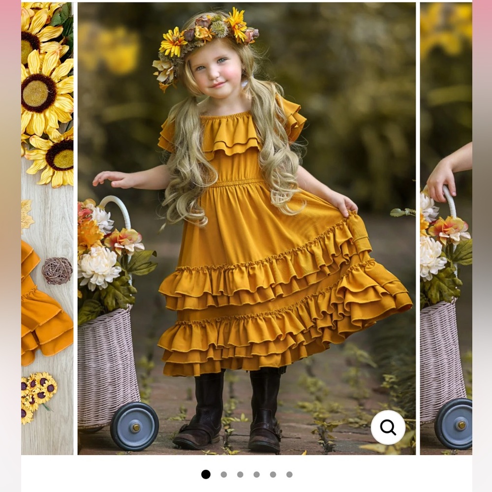 Ruffled Mustard Yellow Dress